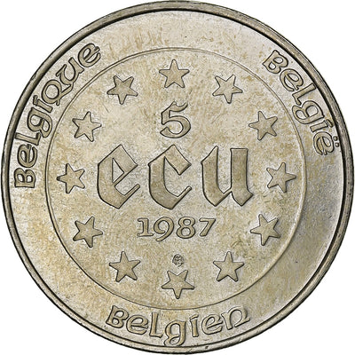 Belgia, 
            
               5 Ecu, 
            
               Charles Quint