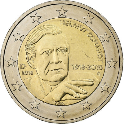 Niemcy - RFN, 
            
               2 Euro, 
            
               Helmut Schmidt