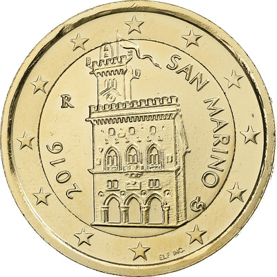 San Marino, 
            
               2 Euro, 
            
               gold-plated coin