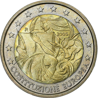 Włochy, 
            
               2 Euro, 
            
               Constitution Europeen