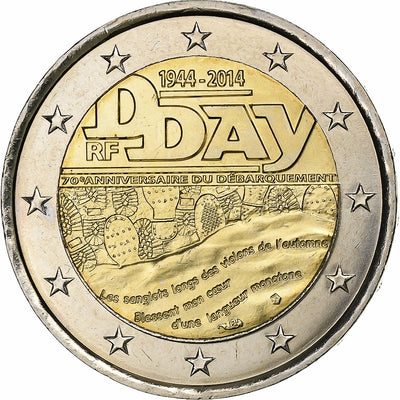 Francja, 
            
               2 Euro, 
            
               70e Anniversaire du Débarquement de Normandie D-DAY