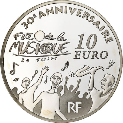 Francja, 
            
               10 Euro, 
            
               Europa - 30e anniversaire fête de la musique