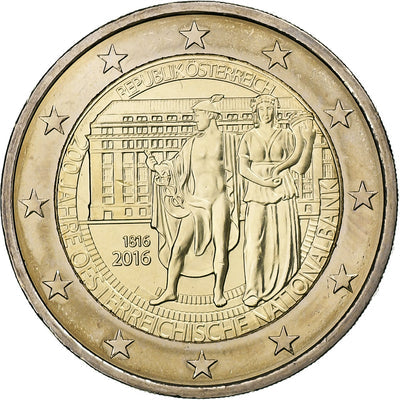 Austria, 
            
               2 Euro, 
            
               Anniversary of the National Bank