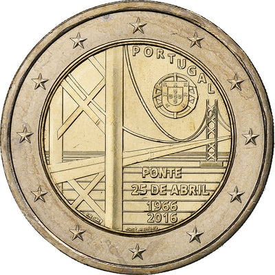 Portugal, 
            
               2 Euro, 
            
               25th of April bridge