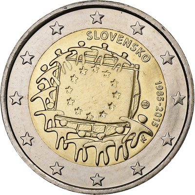 Słowacja, 
            
               2 Euro, 
            
               European Union Flag