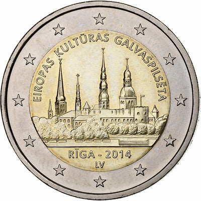 Łotwa, 
            
               2 Euro, 
            
               Riga – European Capital of Culture 2014