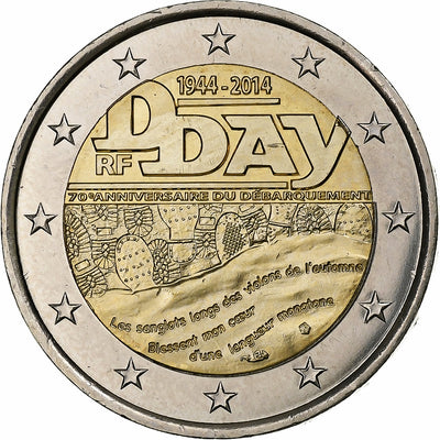 Francja, 
            
               2 Euro, 
            
               D-day