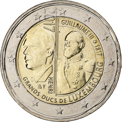 Luksemburg, 
            
               2 Euro, 
            
               Henri I William III