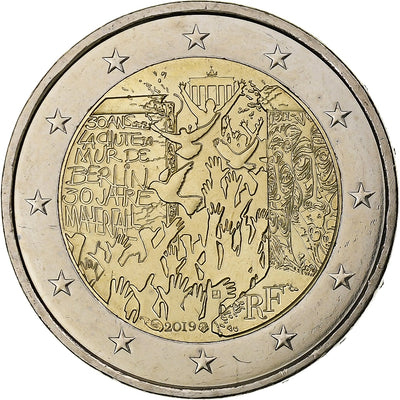 Francja, 
            
               Berlin Wall, 
            
               2 Euro