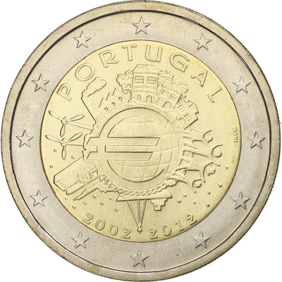 Portugal, 
            
               2 Euro, 
            
               10 ans de l'Euro