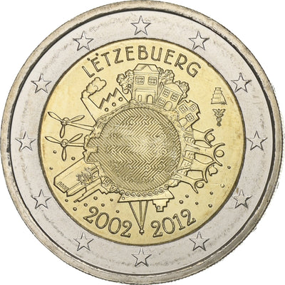 Luksemburg, 
            
               2 Euro, 
            
               10 years euro