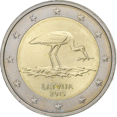 Łotwa, 
            
               2 Euro, 
            
               Cigogne