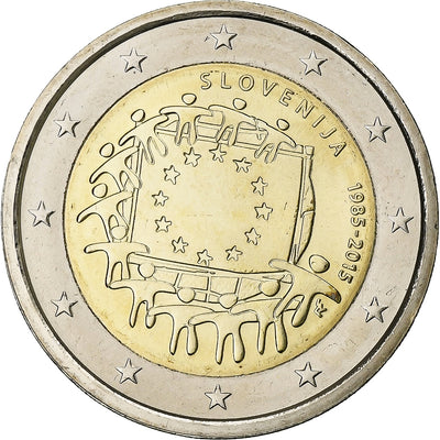 Słowenia, 
            
               2 Euro, 
            
               Drapeau européen