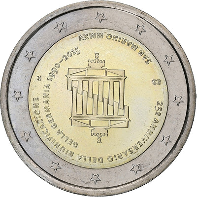 San Marino, 
            
               2 Euro, 
            
               Riunificazione della Germania (25° Anniv.)