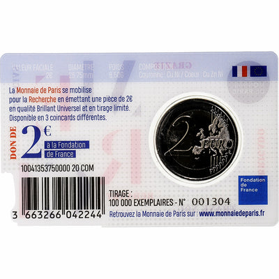 Francja, 
            
               2 Euro, 
            
               Recherche médicale