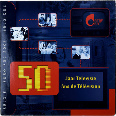 Belgia, 
            
               Set 1 ct. - 2 Euro + Token, 
            
               50 Ans de Télévision