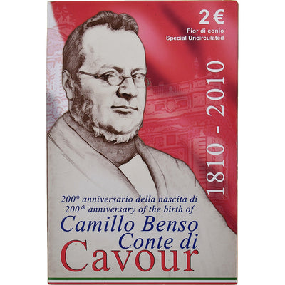 Włochy, 
            
               2 Euro, 
            
               Camillo Benso comte di Cavour