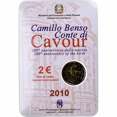 Włochy, 
            
               2 Euro, 
            
               Camillo Benso comte di Cavour