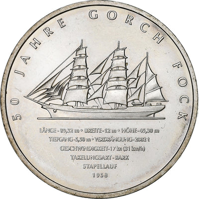 Niemcy, 
            
               10 Euro, 
            
               Gorch Fock