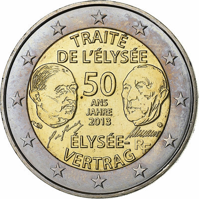 Francja, 
            
               2 Euro, 
            
               50 ans du traité de l'Élysée