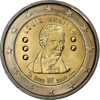 Belgia, 
            
               2 Euro, 
            
               Louis Braille