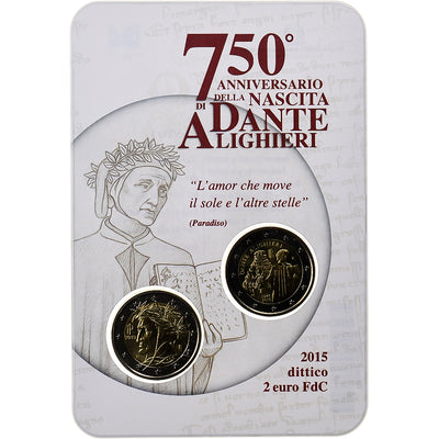 Włochy, 
            
               2x 2 Euro, 
            
               Dante Alighieri