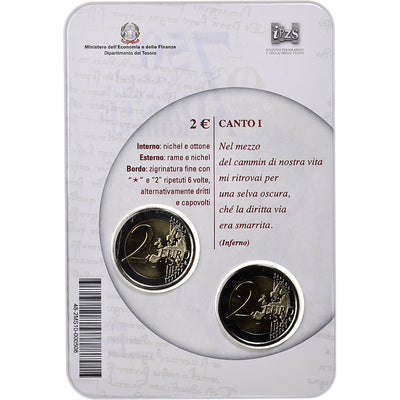 Włochy, 
            
               2x 2 Euro, 
            
               Dante Alighieri