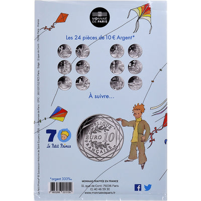 Francja, 
            
               10 Euro, 
            
               Petit Prince fait du cerf-volant