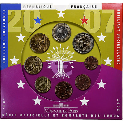 Francja, 
            
               1 Cent to 2 Euro, 
            
               BU