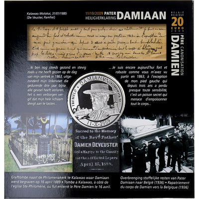 Belgia, 
            
               20 Euro, 
            
               Canonisation de Père Damien