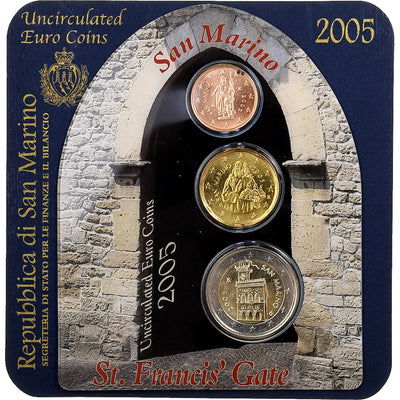 San Marino, 
            
               Set 2 c. + 20 c. + 2€, 
            
               St. Francis' Gate