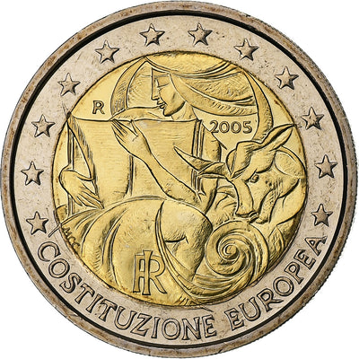 Włochy, 
            
               2 Euro, 
            
               European Constitution