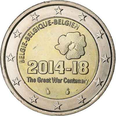 Belgia, 
            
               2 Euro, 
            
               Centenaire de la Première Guerre mondiale