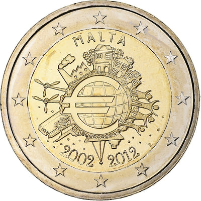 Malta, 
            
               2 Euro, 
            
               Introduction de l'euro