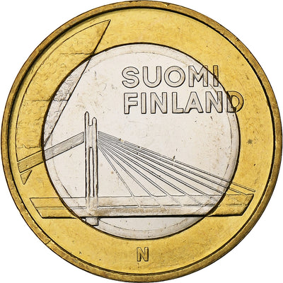 Finlandia, 
            
               5 Euro, 
            
               Lumberjack's Candle Bridge