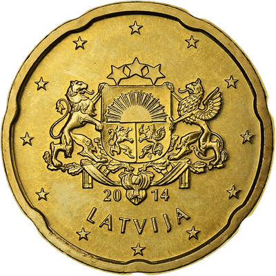 Łotwa, 
            
               20 Centimes, 
            
               2014