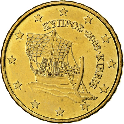 Cypr, 
            
               10 Centimes, 
            
               2008