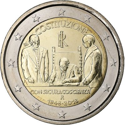 Włochy, 
            
               2 Euro, 
            
               Italian Republic Constitution