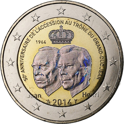 Luksemburg, 
            
               2 Euro, 
            
               50th Anniversary - Accession of Grand-Duc Jean