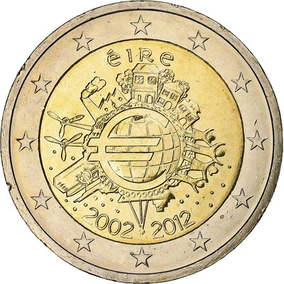 Irlandia, 
            
               2 Euro, 
            
               10 Years of Euros Cash