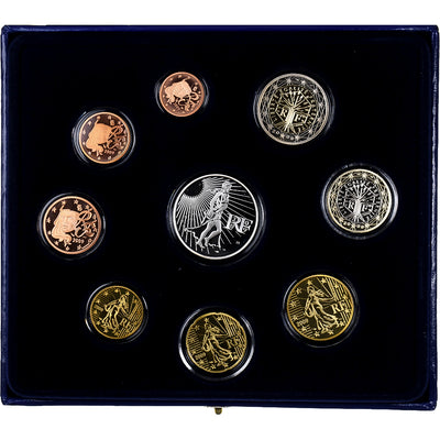 Francja, 
            
               Coffret 1c. à 5€, 
            
               Proof