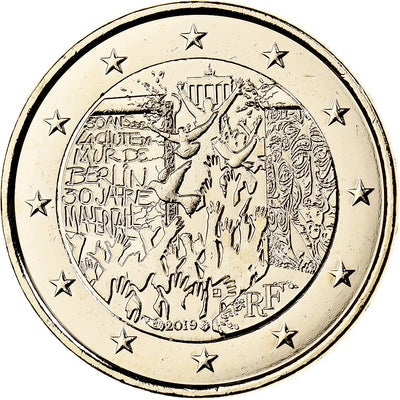 Francja, 
            
               2 Euro, 
            
               Chute du mur de Berlin