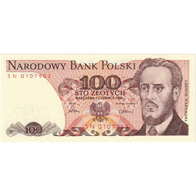 Polska, 
            
               100 Zlotych, 
            
               1986-06-01