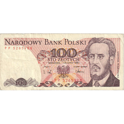 Polska, 
            
               100 Zlotych, 
            
               1988-12-01