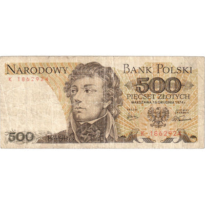 Banknote, 
            
               Poland, 
            
               500 Zlotych