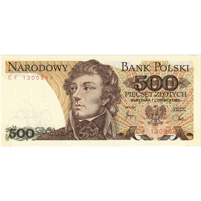 Polska, 
            
               500 Zlotych, 
            
               1982-06-01