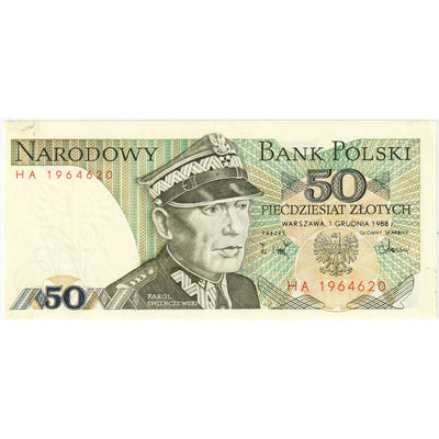 Polska, 
            
               50 Zlotych, 
            
               1988-12-01