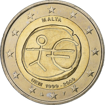 Malta, 
            
               2 Euro, 
            
               European Monetary Union