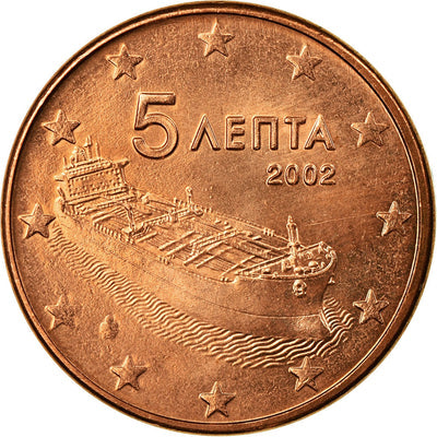 Grecja, 
            
               5 Euro Cent, 
            
               2002