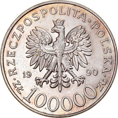 Polska, 
            
               100000 Zlotych, 
            
               1990